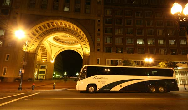Bus Stop at the Boston Harbor Hotel at Rowes Wharf